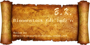 Bienenstock Kálmán névjegykártya